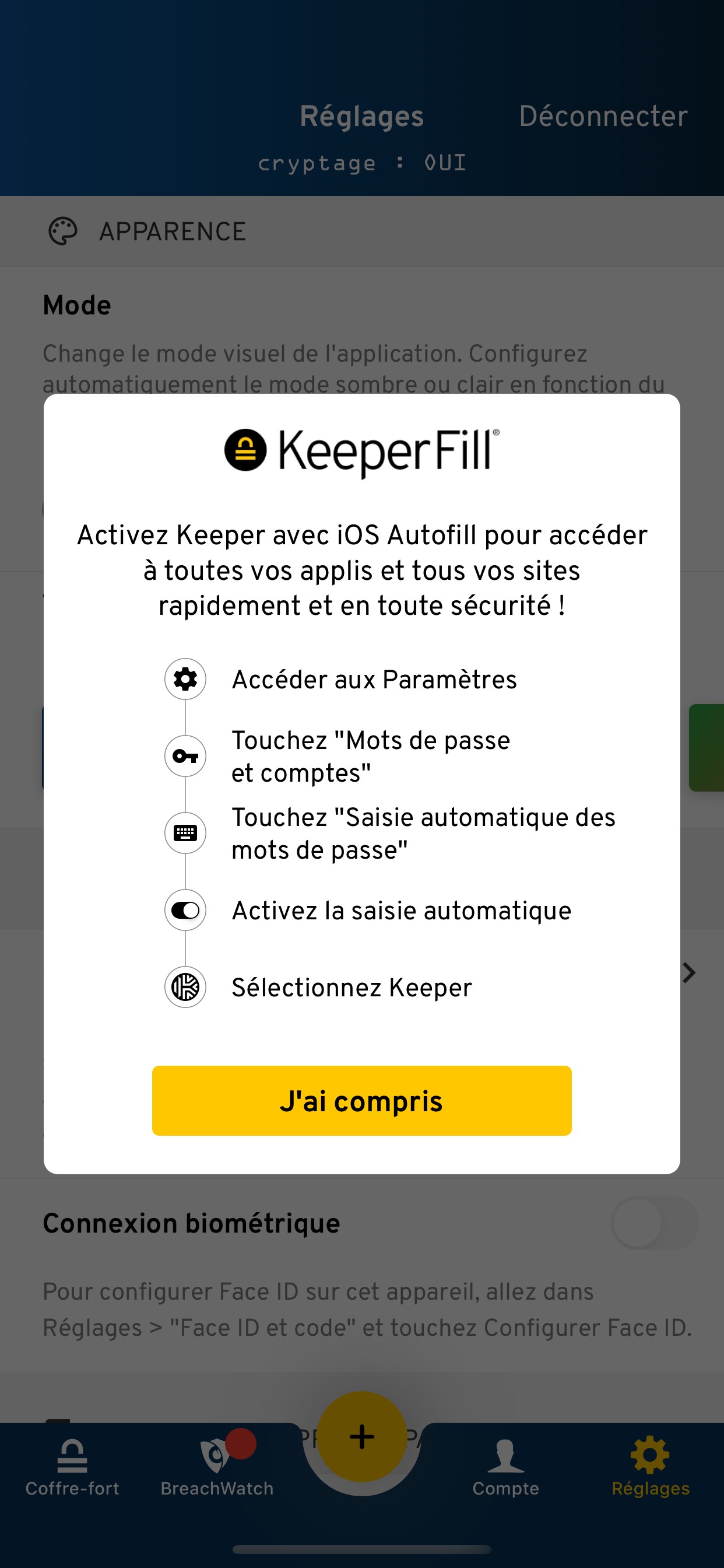KeeperFill Popup